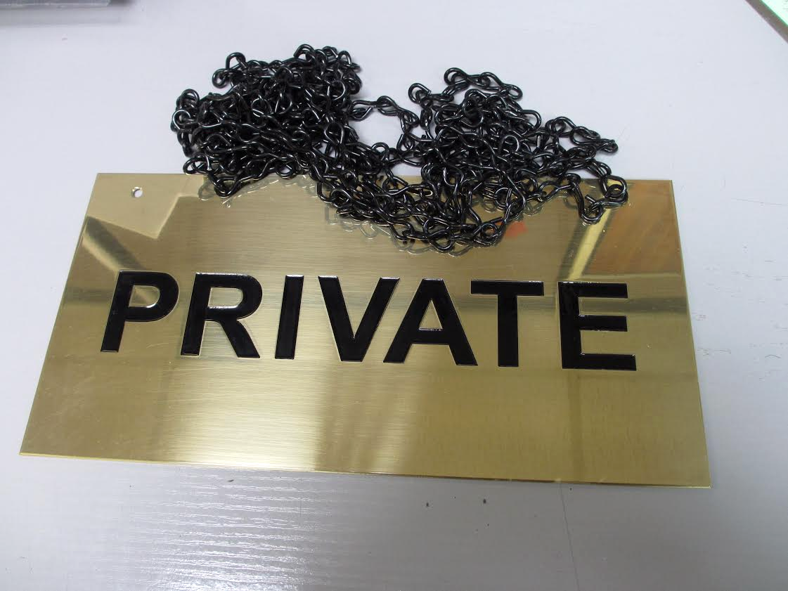 Engraved Brass Sign with chain for Portobello Hotel